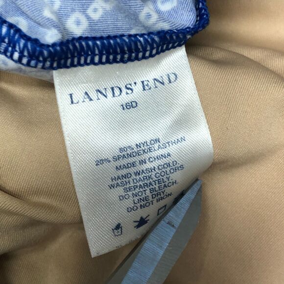 Lands' End Women Swimwear Swim Tankini Top Size 16D Blue Underwire B319 -26 - Picture 12 of 14